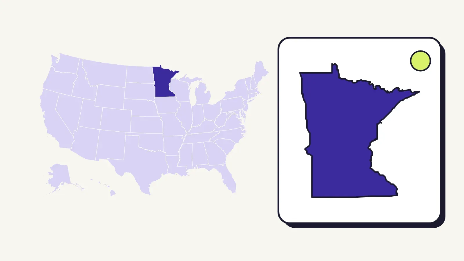 Map of the United States with Minnesota highlighted